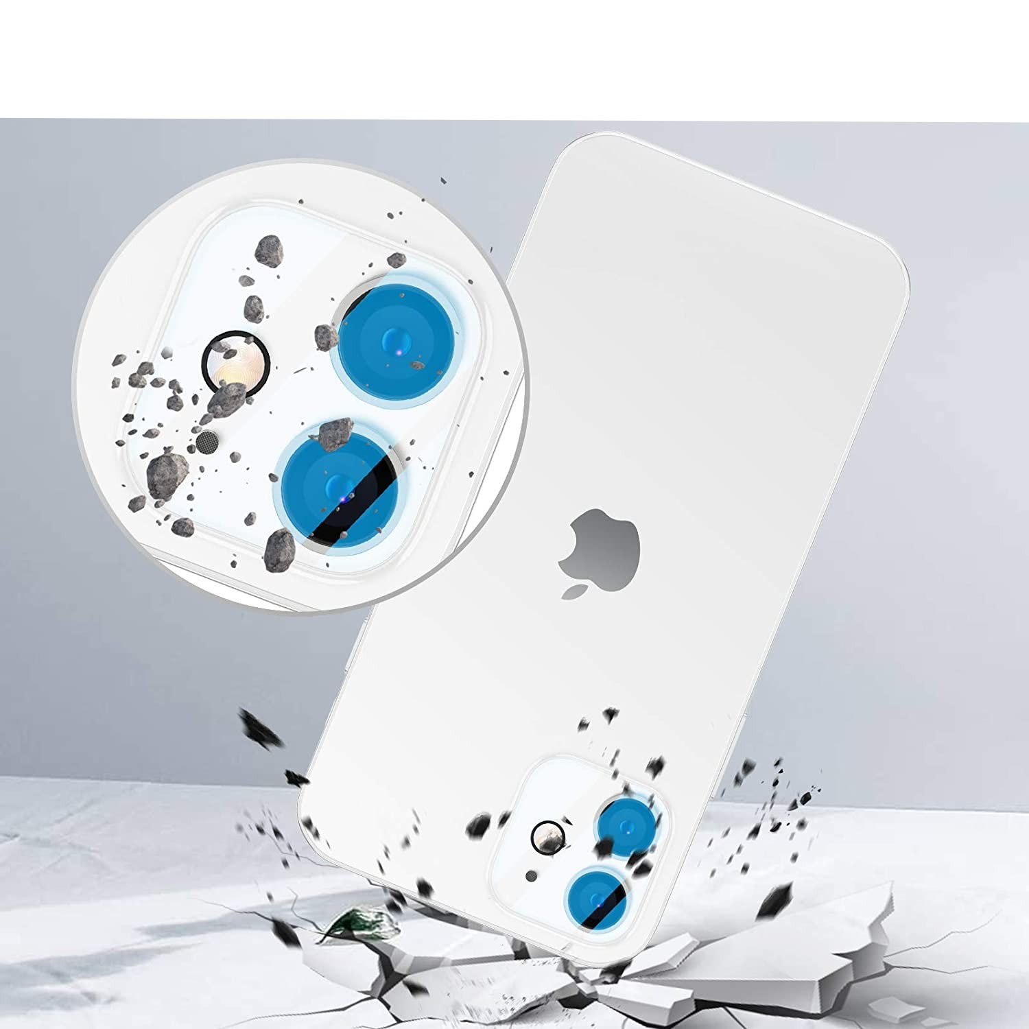 (2er Set) iPhone 12 Kamera Objektiv Protector Panzer Glas Case Friendly - Transparent