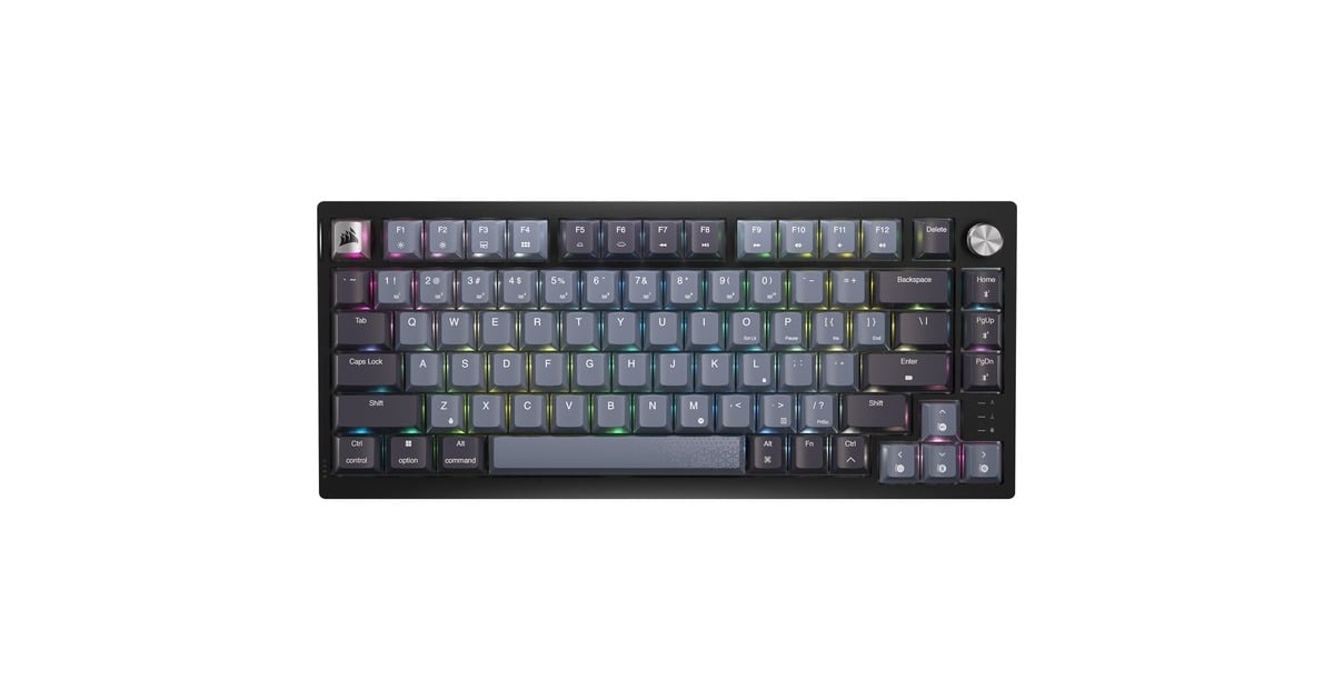 CorsairK65 Plus Wireless, gaming toetsenbord  (Zwart/grijs, US lay-out, Corsair Red, RGB leds, 75%, PBT double-shot)
