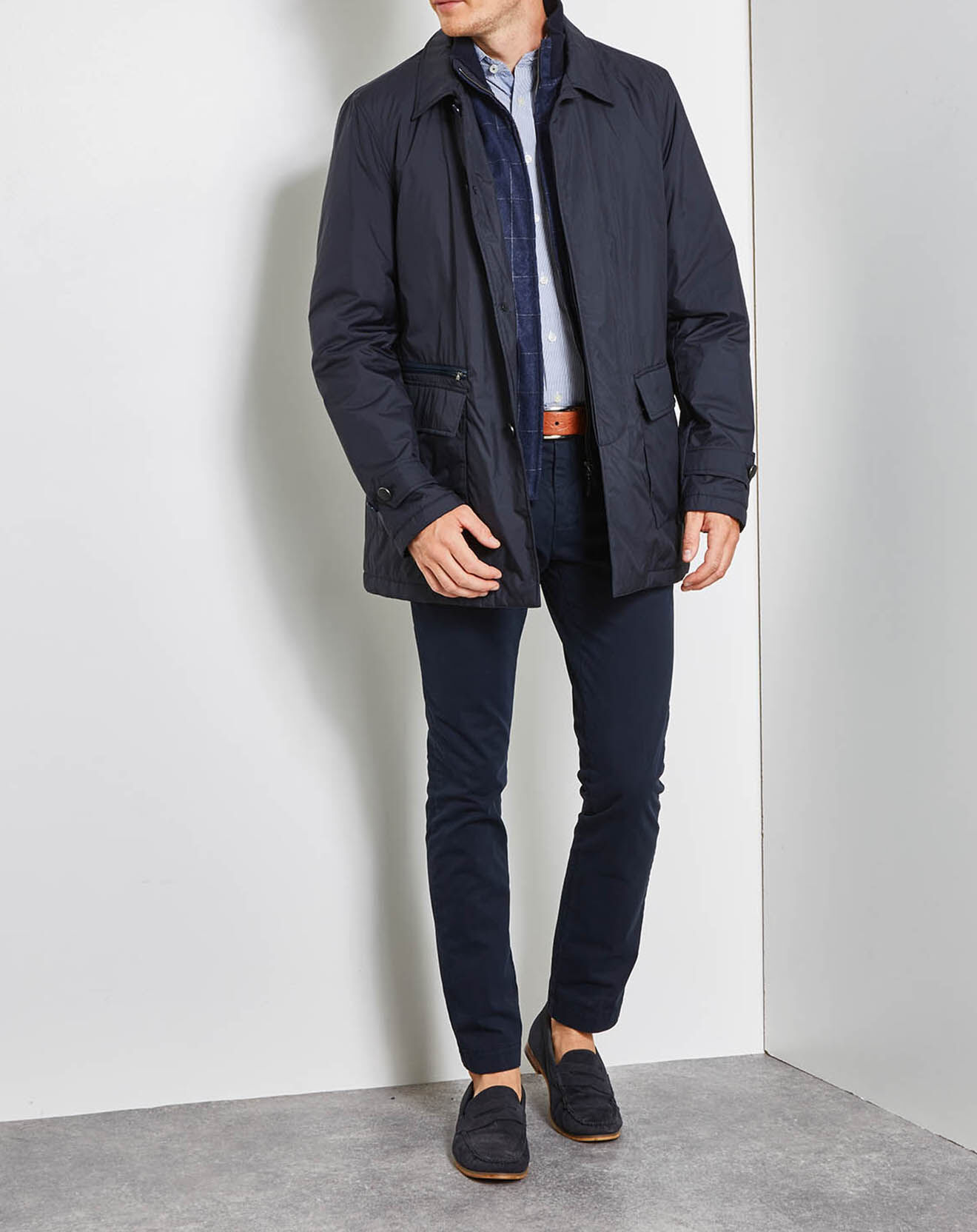 Hackett London Blouson en flanelle Mayfair bleu marine
