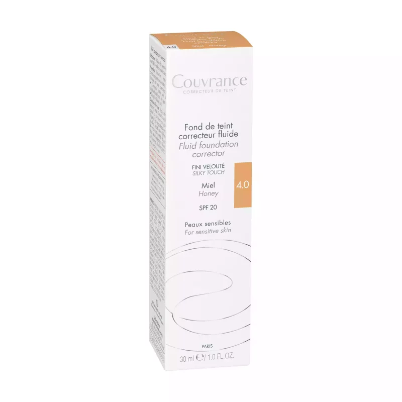 Couvrance -  Fond de teint correcteur unifiant  fluide Miel N°4.0 - peaux dorées - 30ml