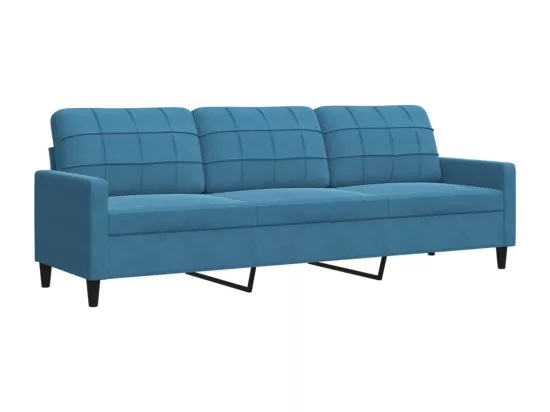Canapé à 3 places Bleu 210 cm Velours