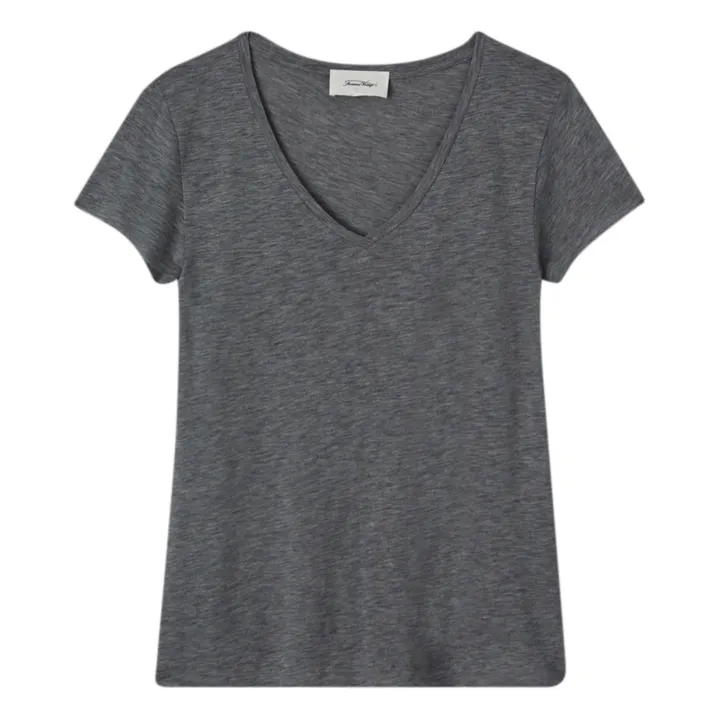 American Vintage T-shirt Col V Jacksonville | Gris anthracite chiné