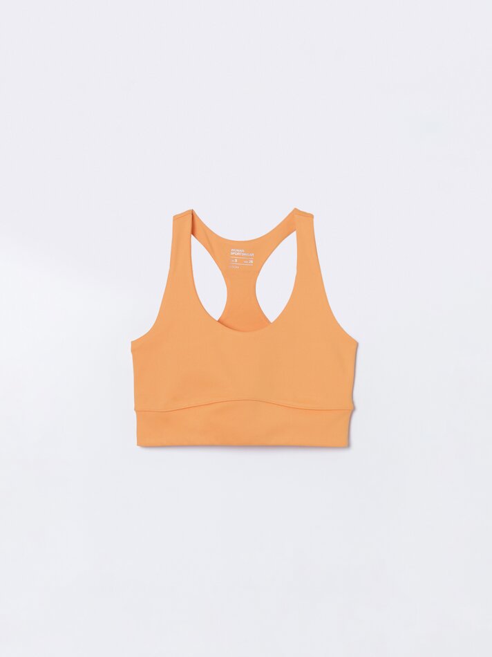 Conjunto de 3 tops esportivos - Tamanho Médio Laranja