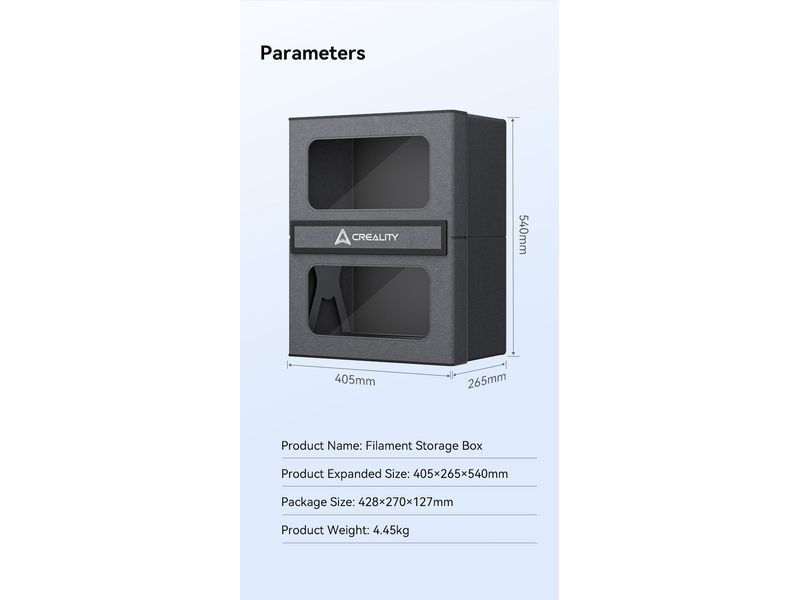Creality Filament Aufbewahrungsbox Feuchtigkeitsgeschützte Aufbewahrungsbox