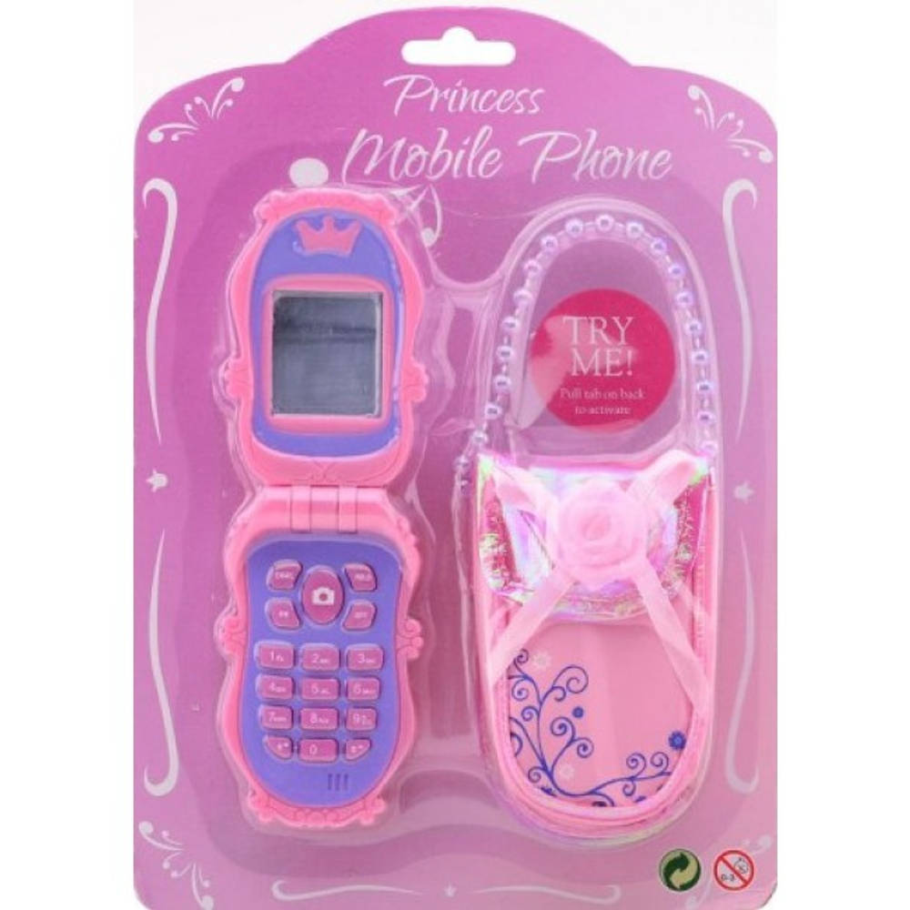 Mobiele telefoon met tasje - roze