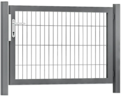 Premium enkele poort 125 x 80 cm 8/6/8 kader 60x40 incl. palen voor betonnering in RAL 7016 antraciet