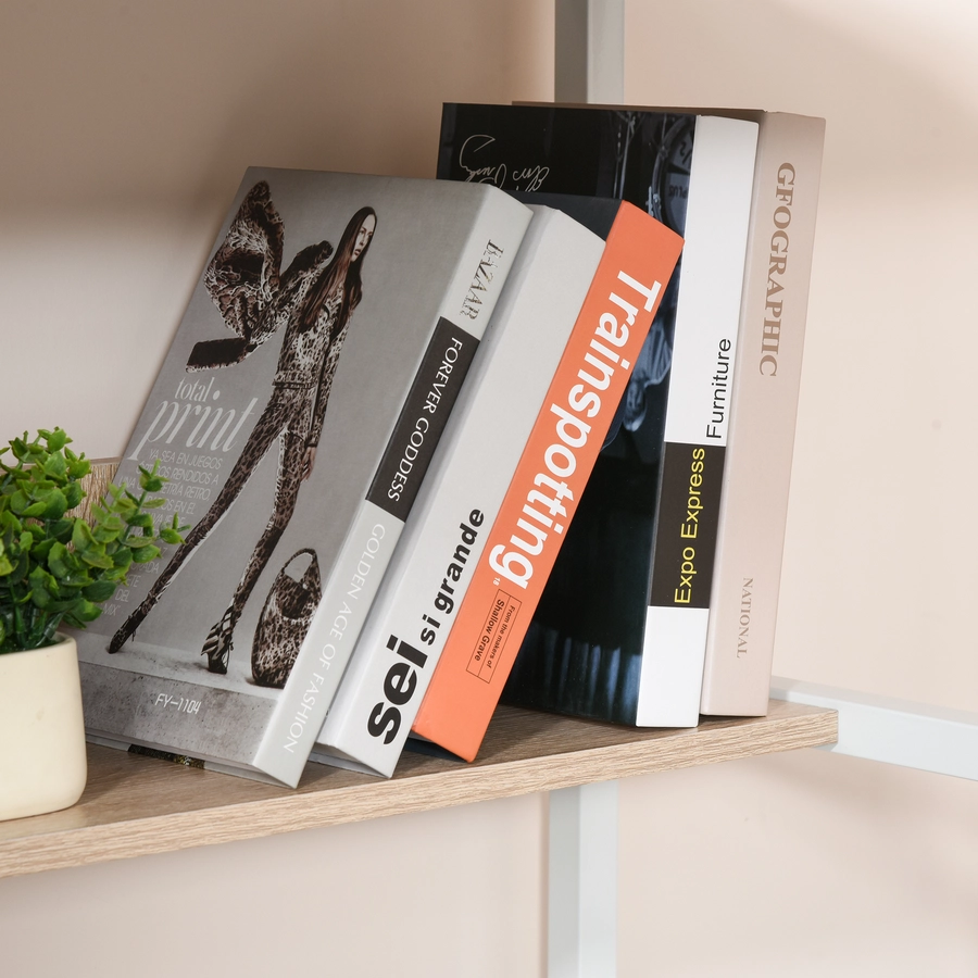 HOMCOM Schreibtisch mit großer Arbeitsfläche natur