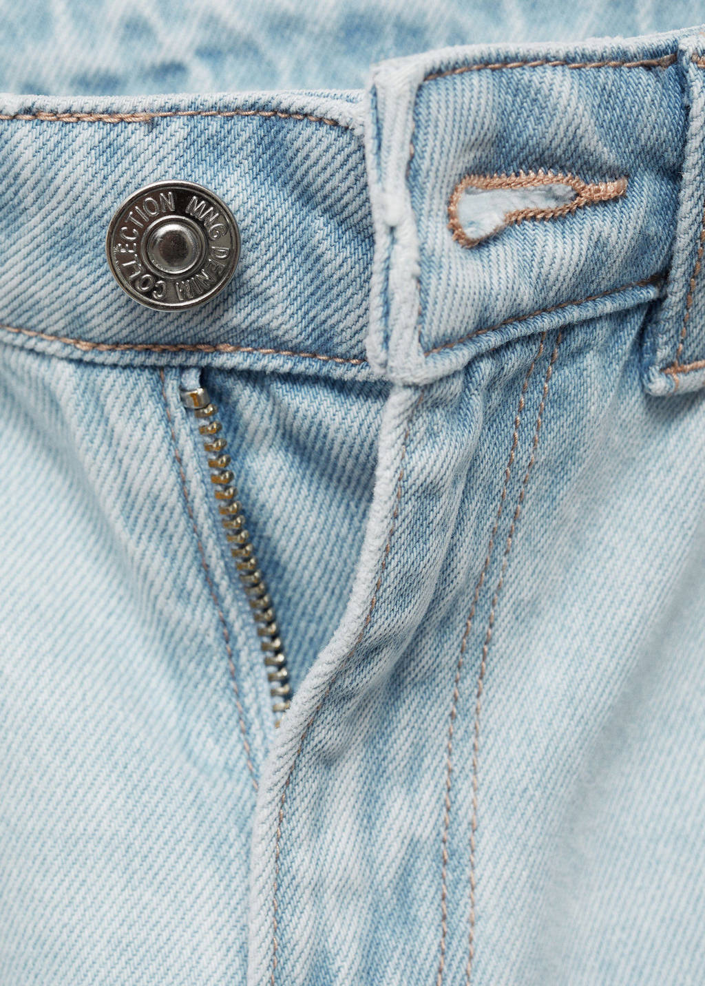 MANGO TEEN straight regular waist light blue denim