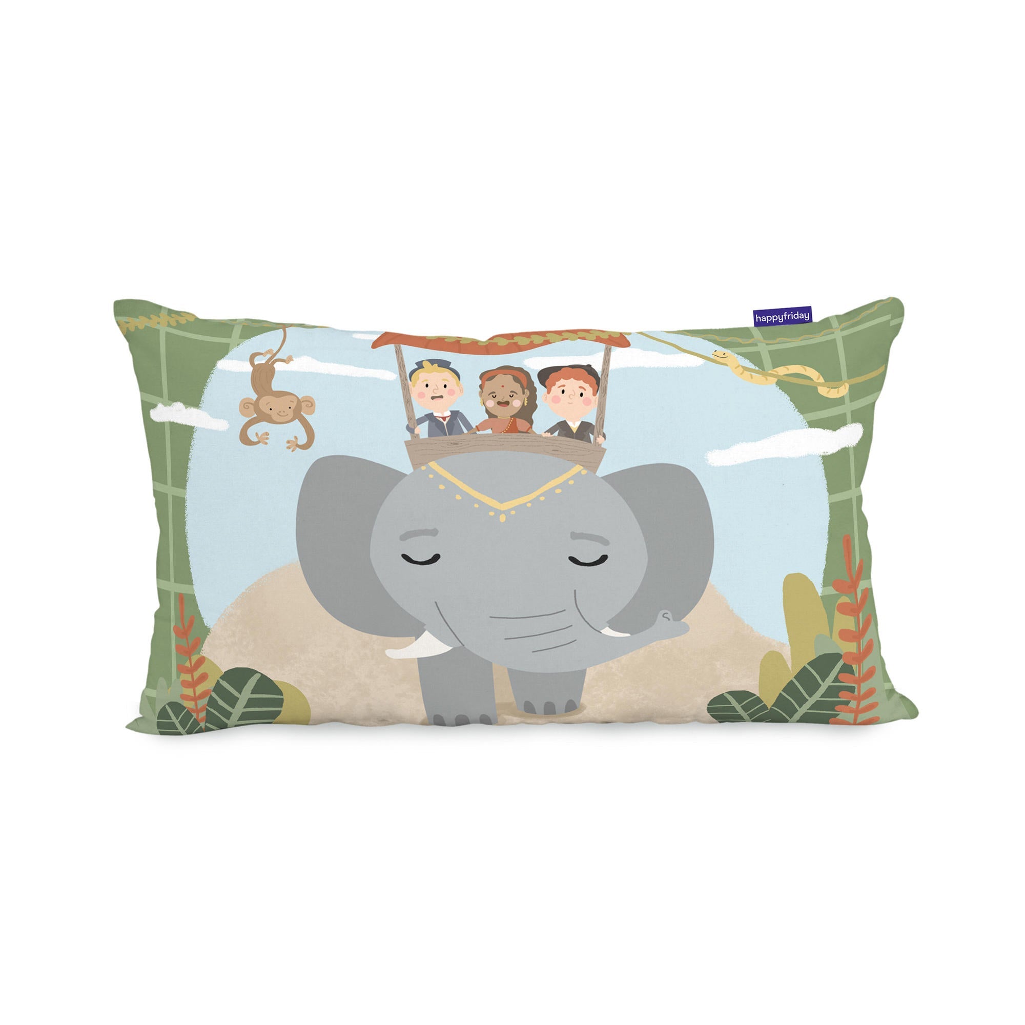 World trip Kussensloop 50x30 cm Mr Fox, Veelkleurig, 100% katoen, de kwaliteit van 150 TC