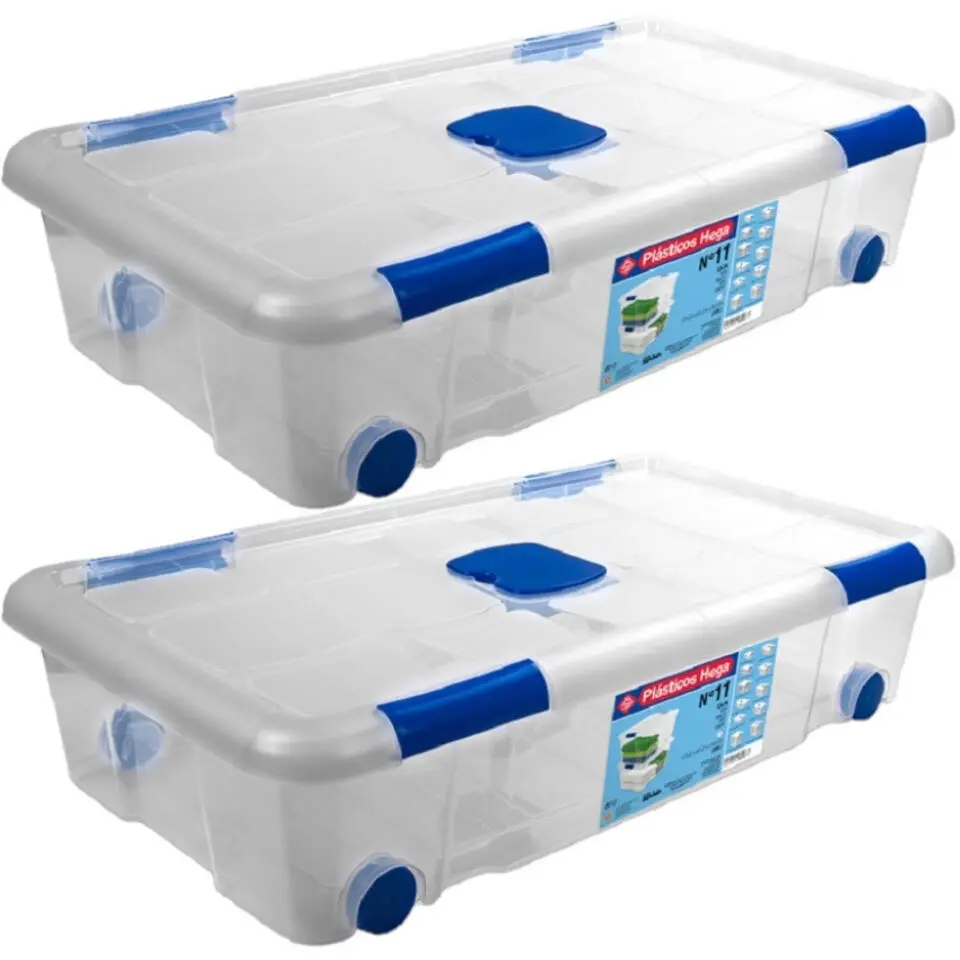 Hega Hogar Opbergbox met deksel/wieltjes - 30L - kunststof