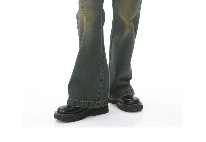 FAERIS - Mid Rise Washed Flared Jeans