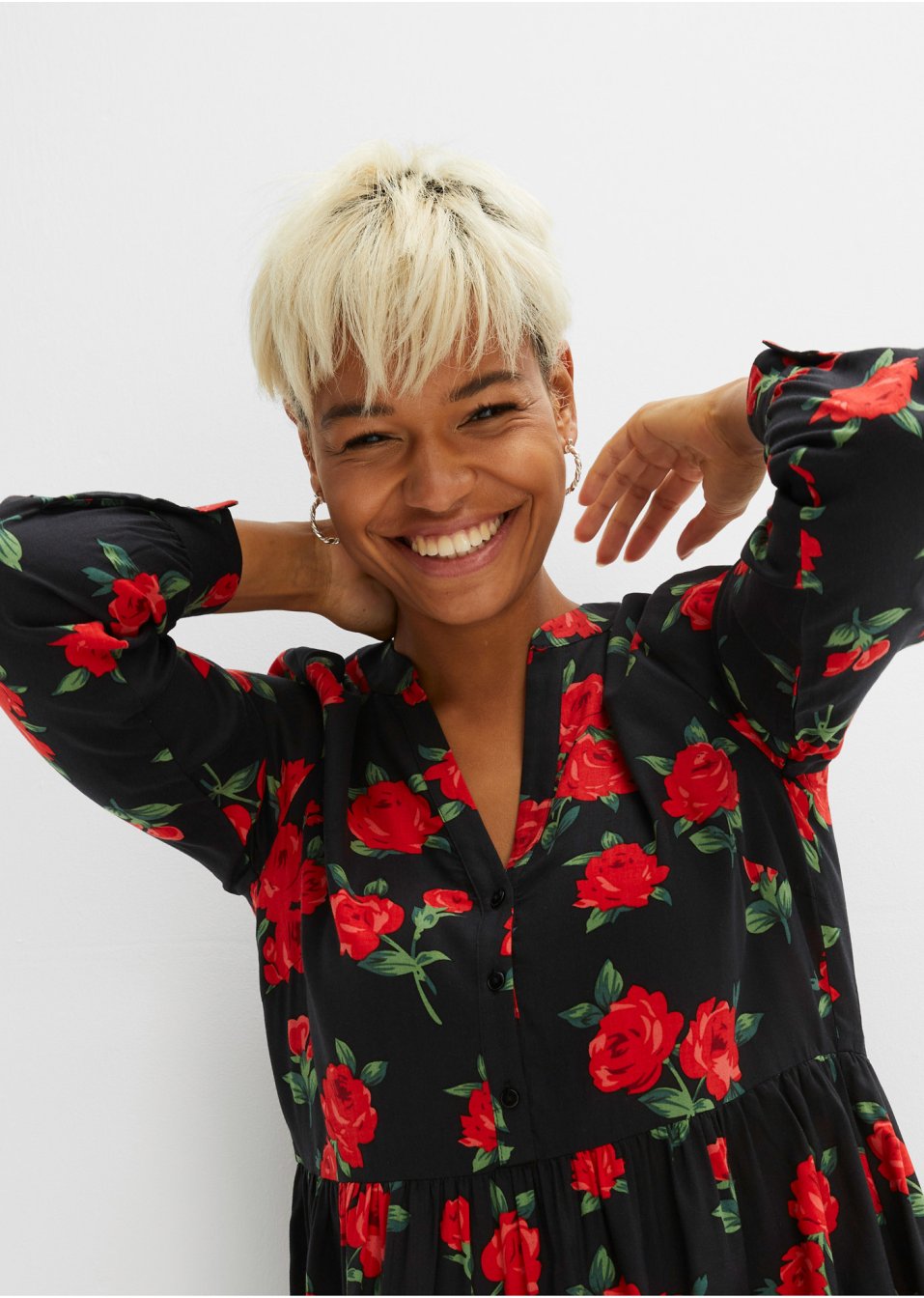 Robe midi à imprimé floral