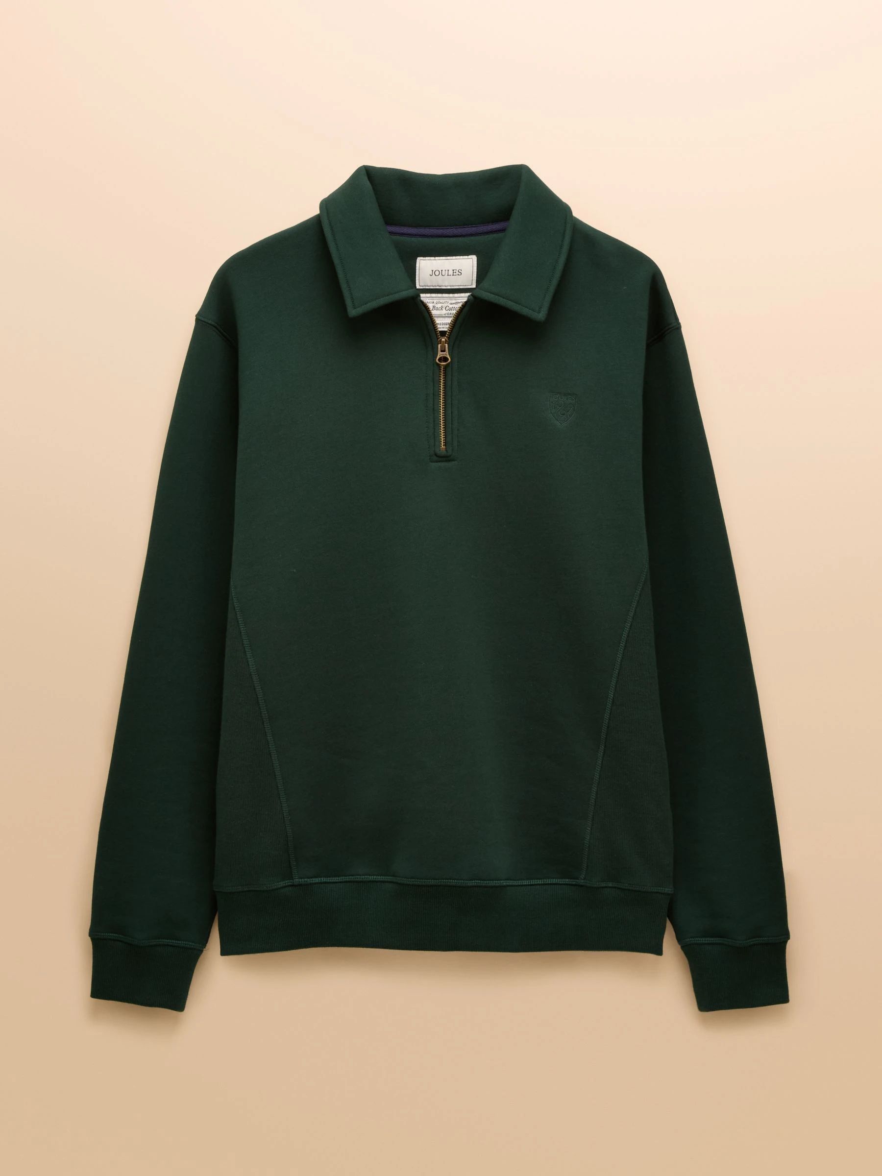 Groen - Joules Brushed Cotton Collar Quarter Zip Sweatshirt