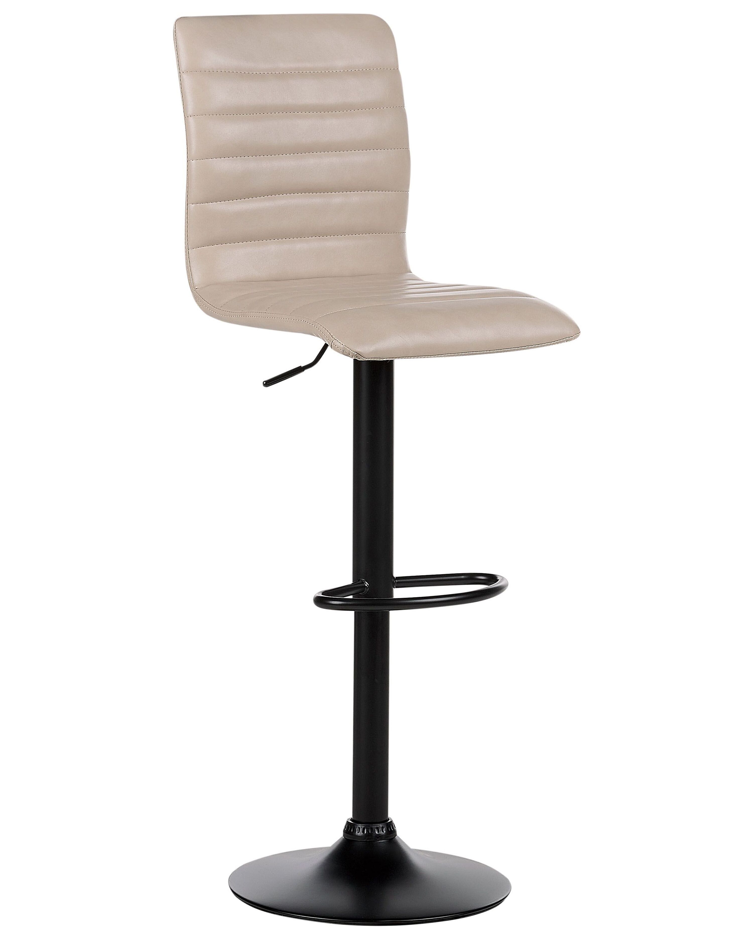 Set van 2 barstoelen LUCERNE Kunstleer draaibaar Lichtbeige