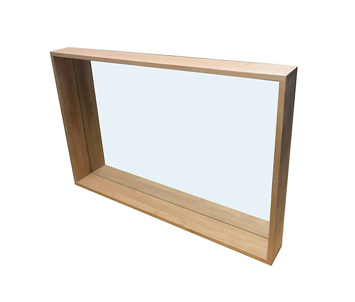 Miroir non lumineux rectangulaire Harmon coloris chêne l.120 x P.13 x H.80 cm
