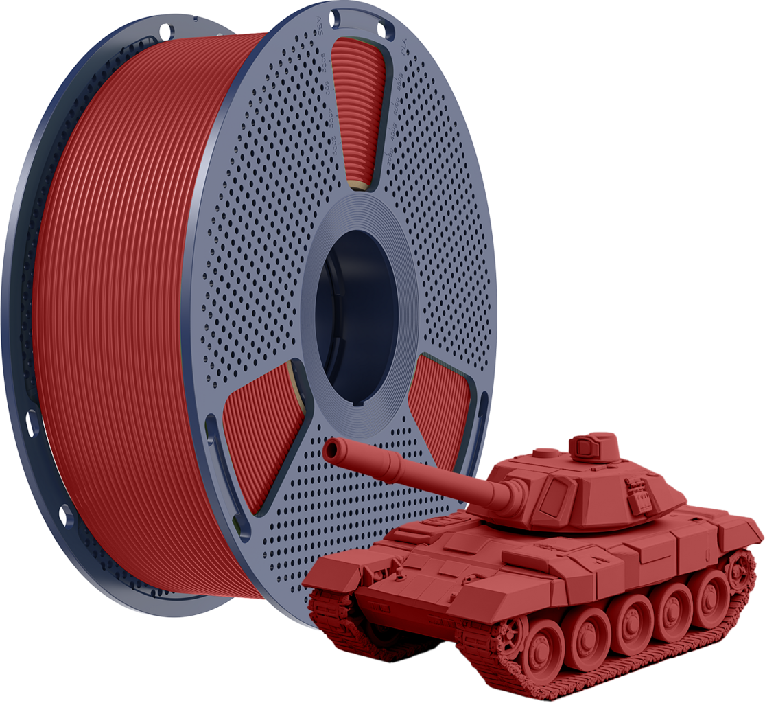 SUNLU  High-Speed PLA+ Red, 1,75 mm / 1000 g    Robustes PLA für Druckgeschwindigkeiten von bis zu 600 mm/s in Red