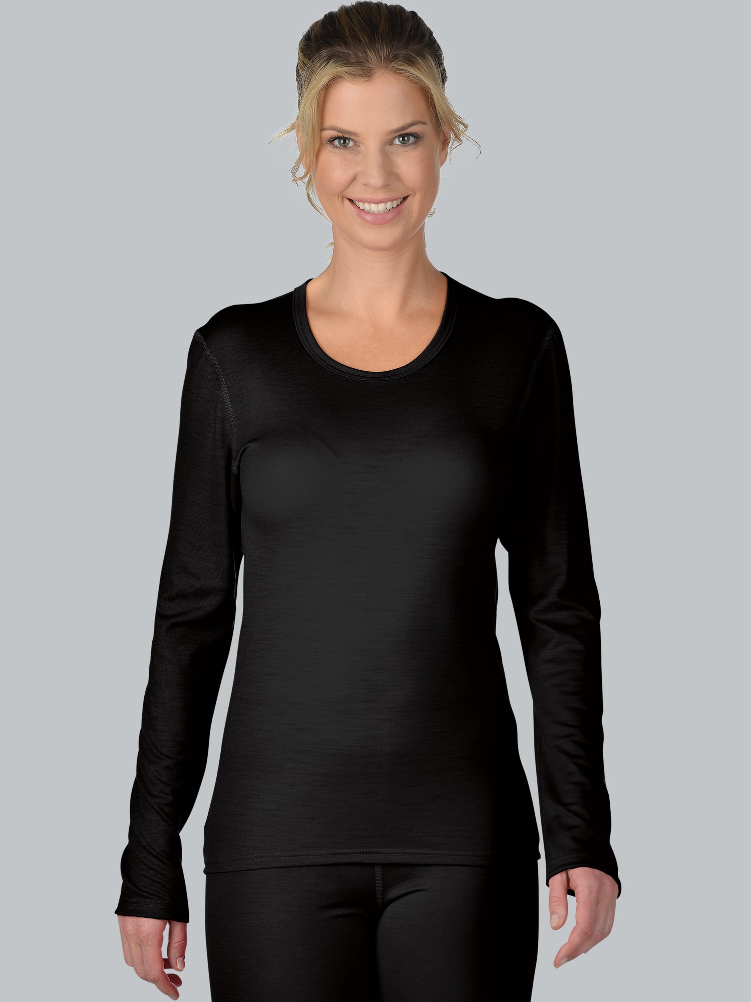 Sportshirt aus Merinowolle Schwarz