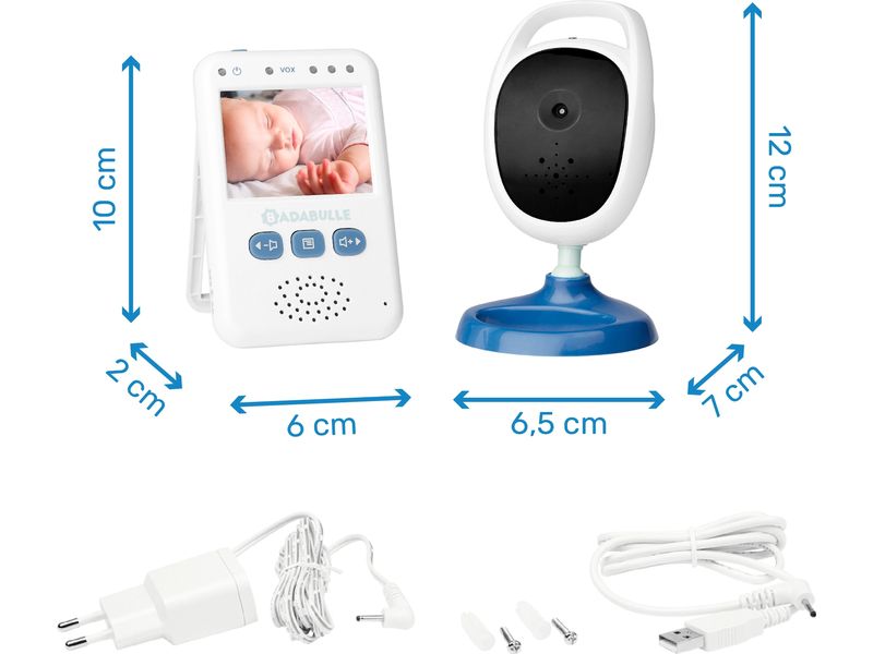 Badabulle Babyphone mit Kamera Video-Babyphone mit Farbdisplay und 250 m Reichweite