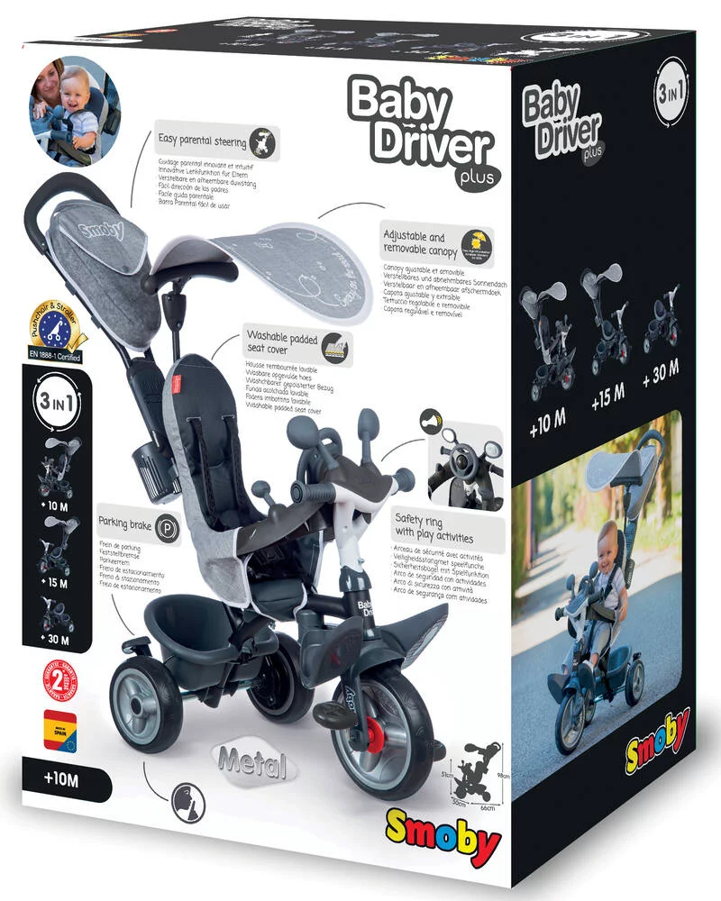 TRICYCLE BABY DRIVER PLUS GRIS