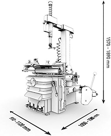 Montiermaschine Reifen PKW Vollaut. 400V (2 Stufen) 10 - 24 mit pneumatisch kippbarer Säule + AIR-SHOCK Hilfsarm HA90R
