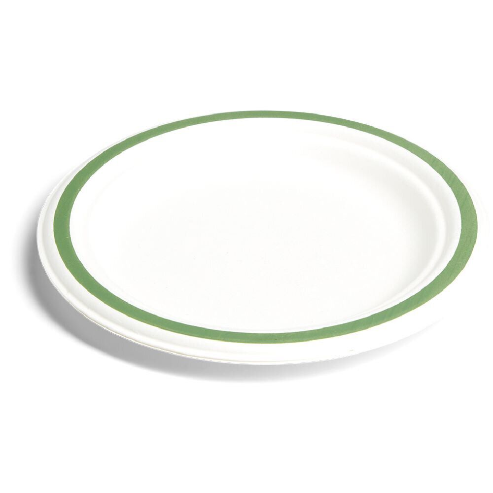 Lot de 20 assiettes plates fibre canne à sucre Ø18cm