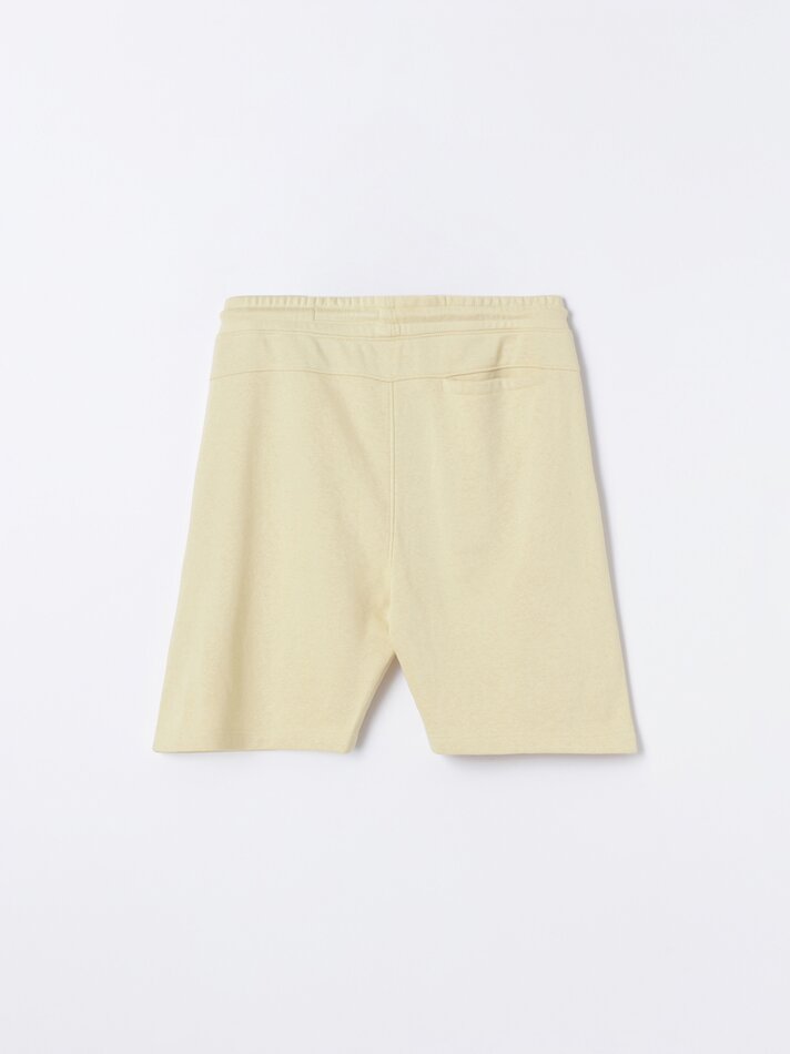 Bermuda de lã estampada - Amarelo claro