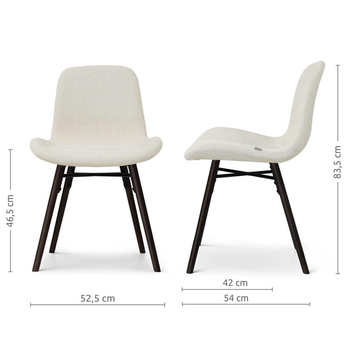 Eetkamerstoel Nena-Fé zwart houten onderstel cottonbeige