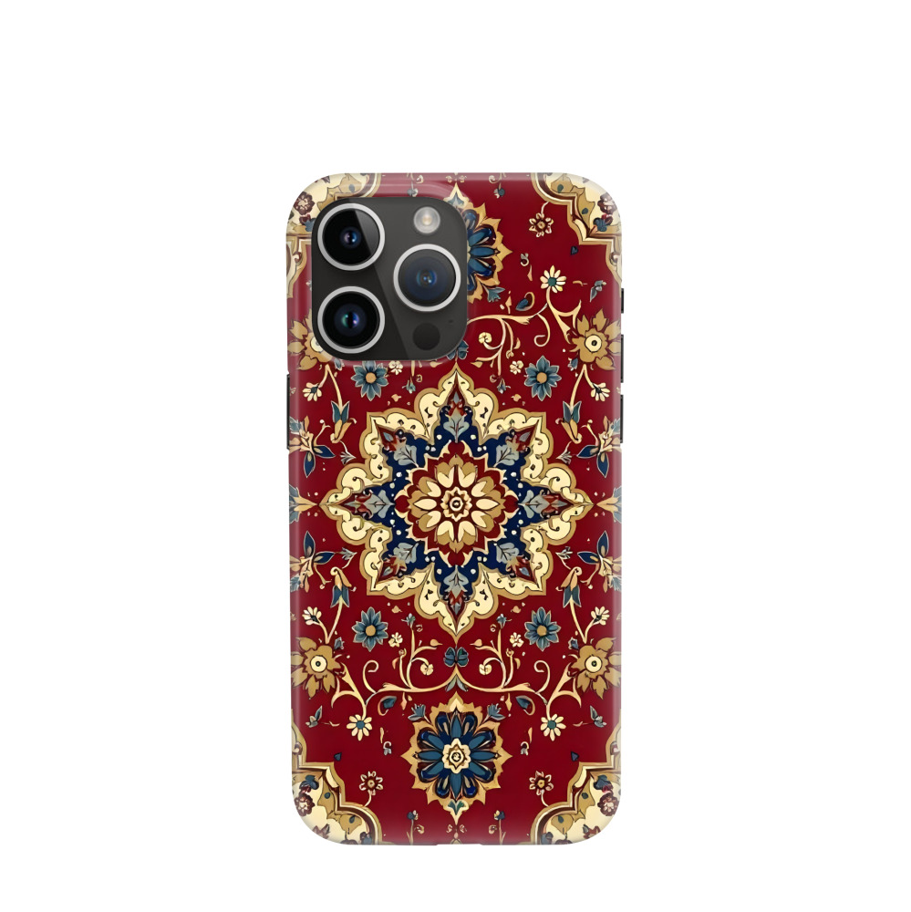 iPhone 14 Pro Max Hybrid (Kunststoff / Gummi) Hülle Orientalische Pracht 2 - Rot