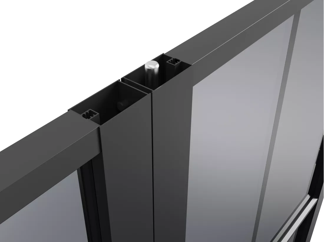 Bloc porte réversible à deux battants en aluminium et verre trempé fumé - 2 x H204 x L93 cm - Noir - SEROTO