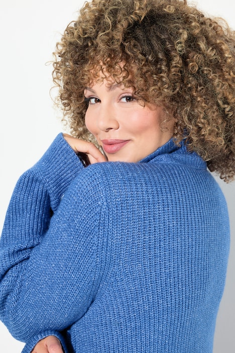Pullover, Zopfmuster, Stehkragen, Langarm