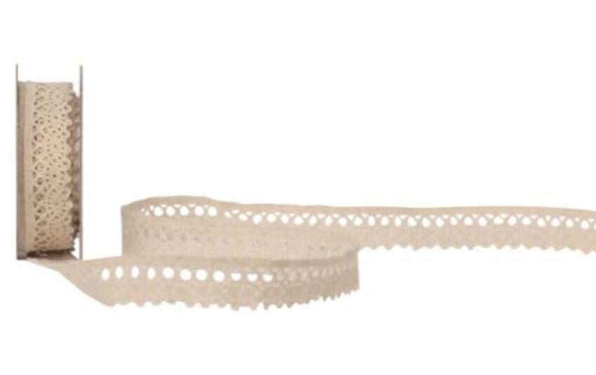 Spitzenband Cubino Spitzen 14 mm x 2 m, BeigeBand für Geschenke