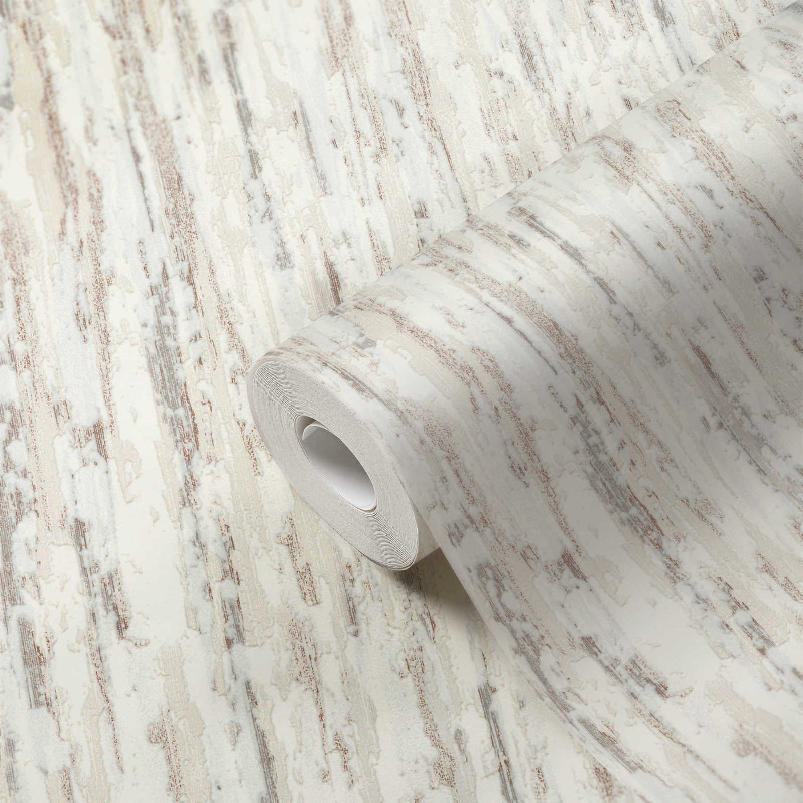 Papiertapete STRUKTURA 2 - weiß-silber-beige - 10 Meter