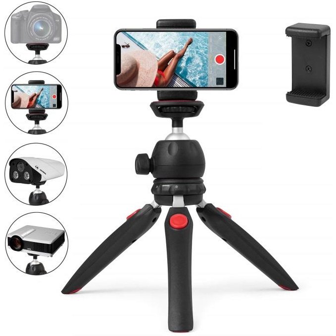 DLH MINI TREPIED PRO POUR SMARTPHONE, APPAREIL PHOTO, CAMERA ET PETIT VIDEOPROJECTEUR