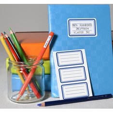 ZDesign SCHOOL Etiquettes livres 'bordures', bleu