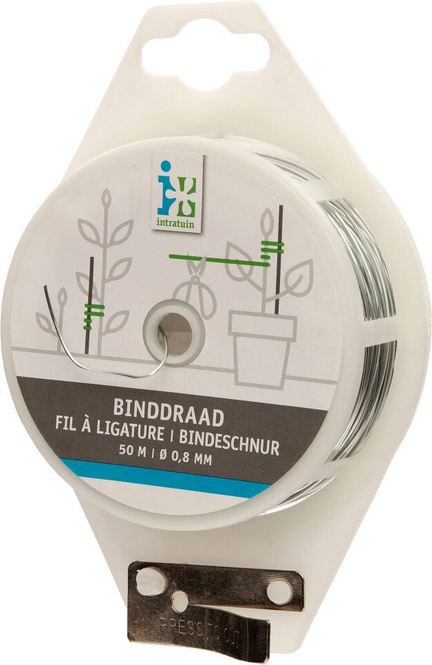 Intratuin binddraad geplastificeerd metaaldraad zilver 50 m