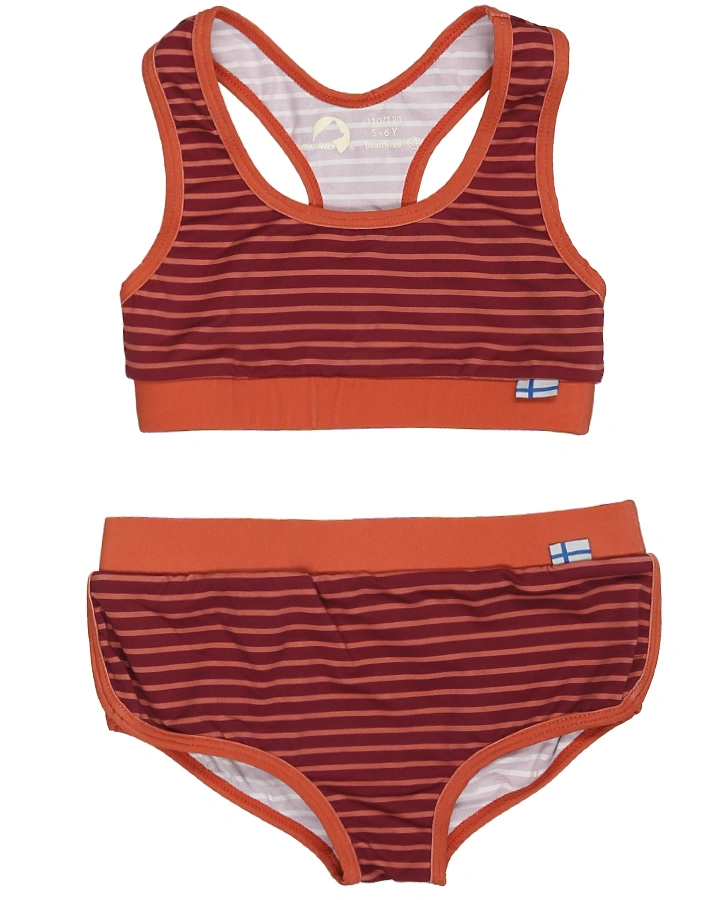 Bikini LUOTO gestreift in beet red/rose