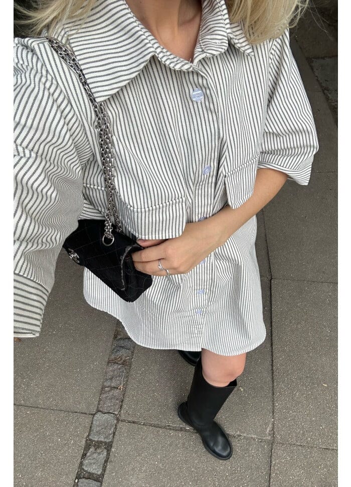 BYIC Selda Shirt Dress dark beige woven stripe
