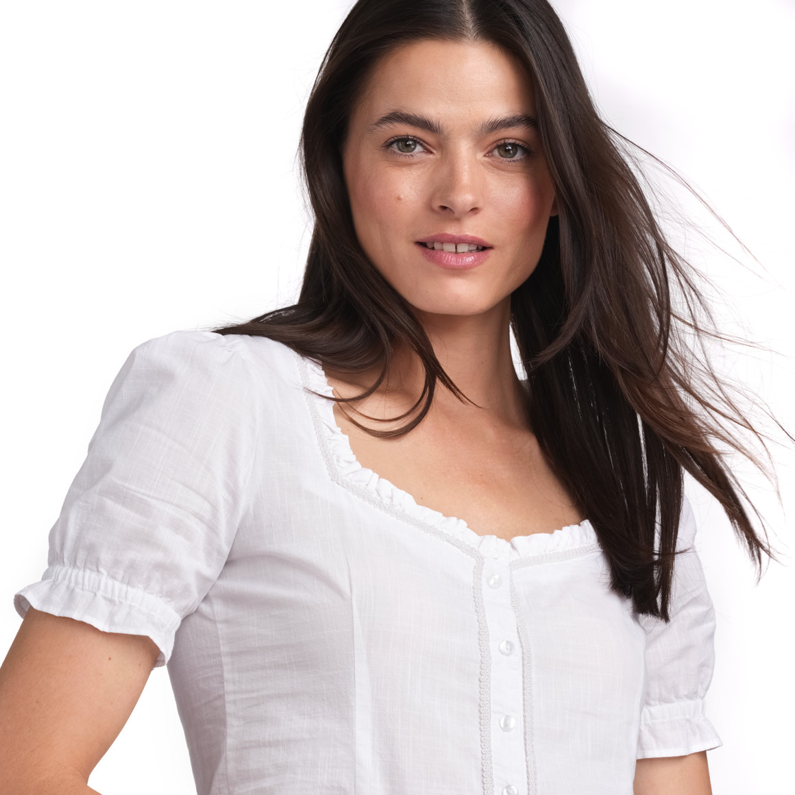Gina Benotti Damen Bluse mit weitem Ausschnitt weiss