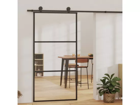 Porte coulissante et quincaillerie Verre et Aluminium 102x205cm
