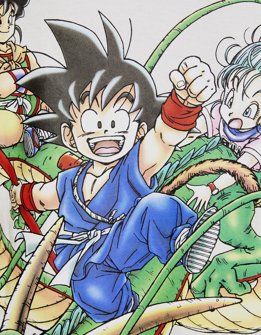 Camiseta Dragon Ball de manga curta com modelagem quadrada