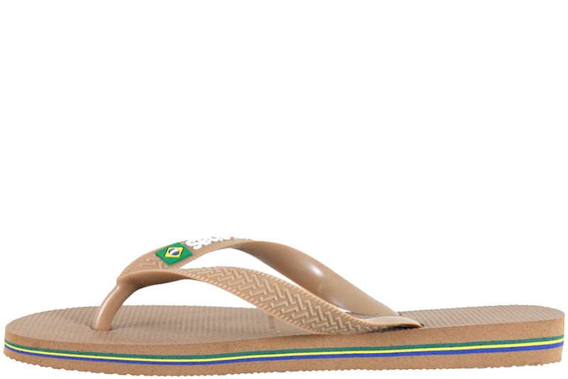 HAVAIANAS BRASIL LOGO KLIPKLAPPER I LYSEBRUNT GUMMI