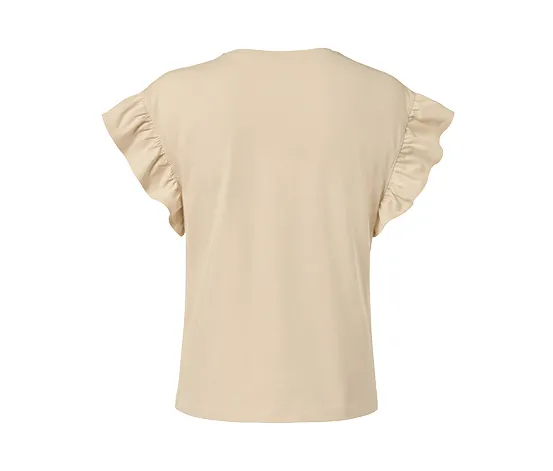 Shirt mit Volant, sandfarben