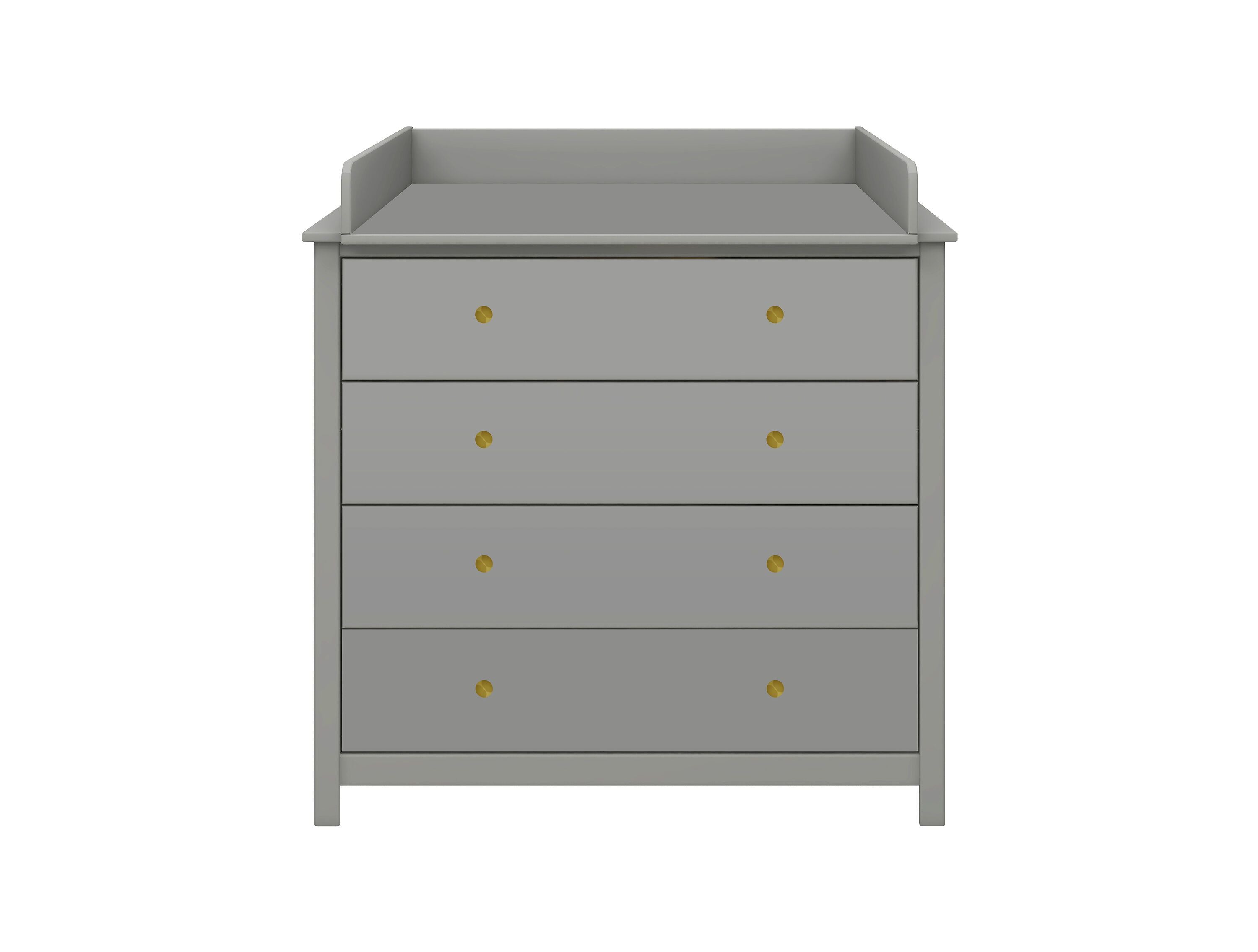 LUNA Wickekommode mit Aufsatz Grau - Grau / B: 101.0 cm x T: 76.5 cm x H: 103.1 cm