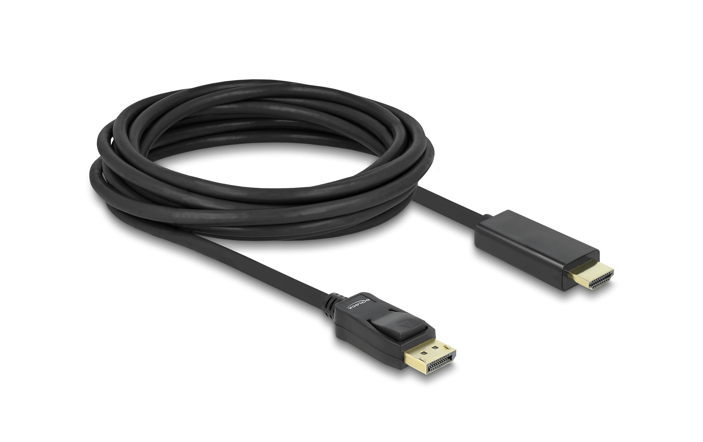 Kabel DisplayPort - HDMI, 5 mDelock Kabel DisplayPort 1.1 Stecker > High Speed HDMI-A Stecker Passiv 5 m schwarz