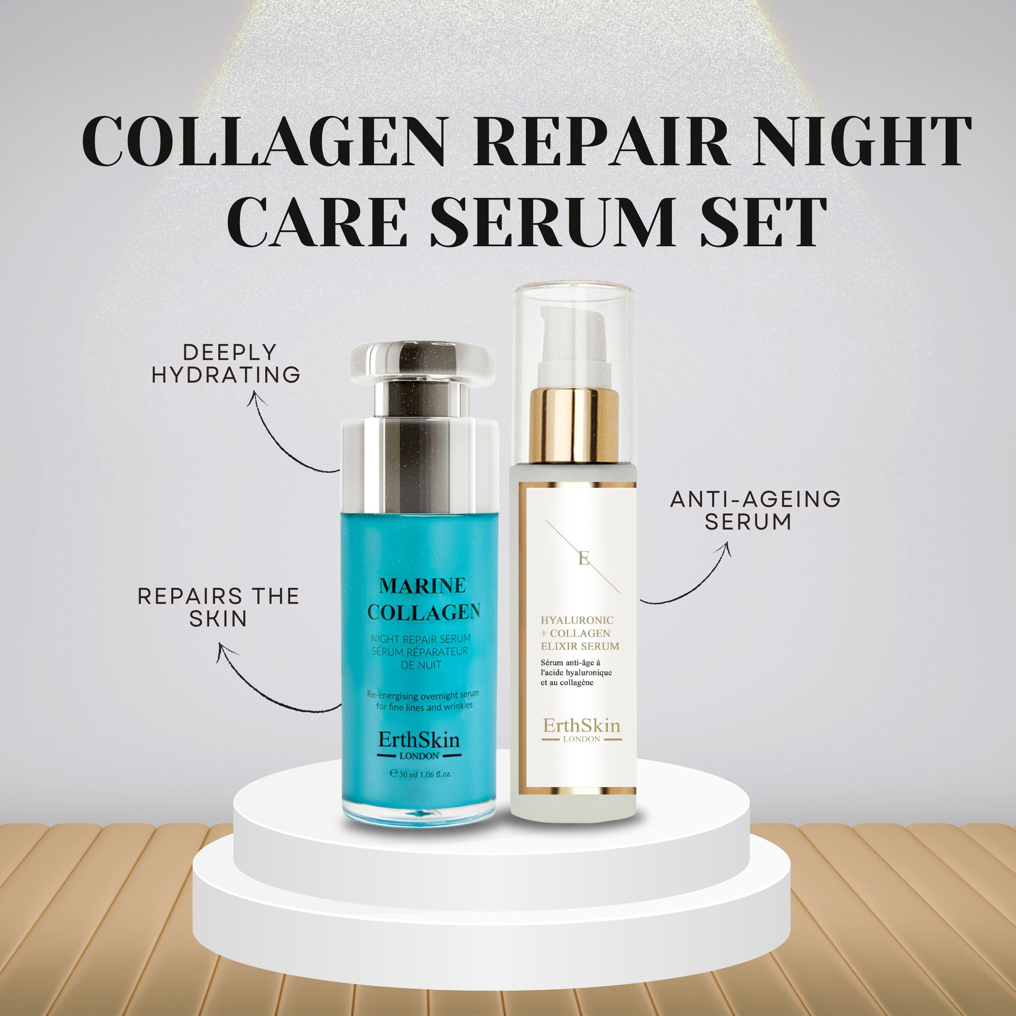 Erth skin london Kollagenserum+ Night Repair Serum set