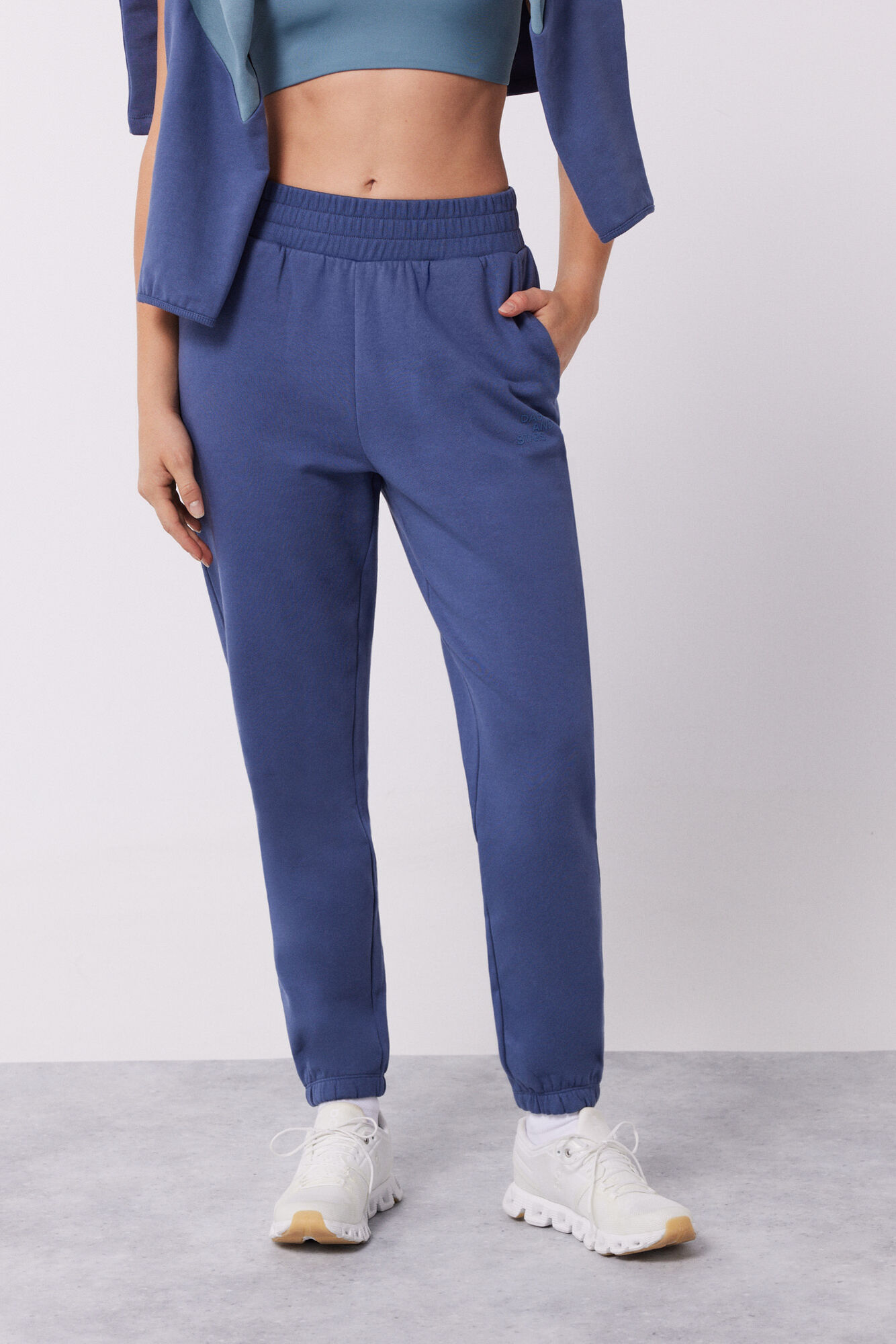 Calça jogger azul de algodão