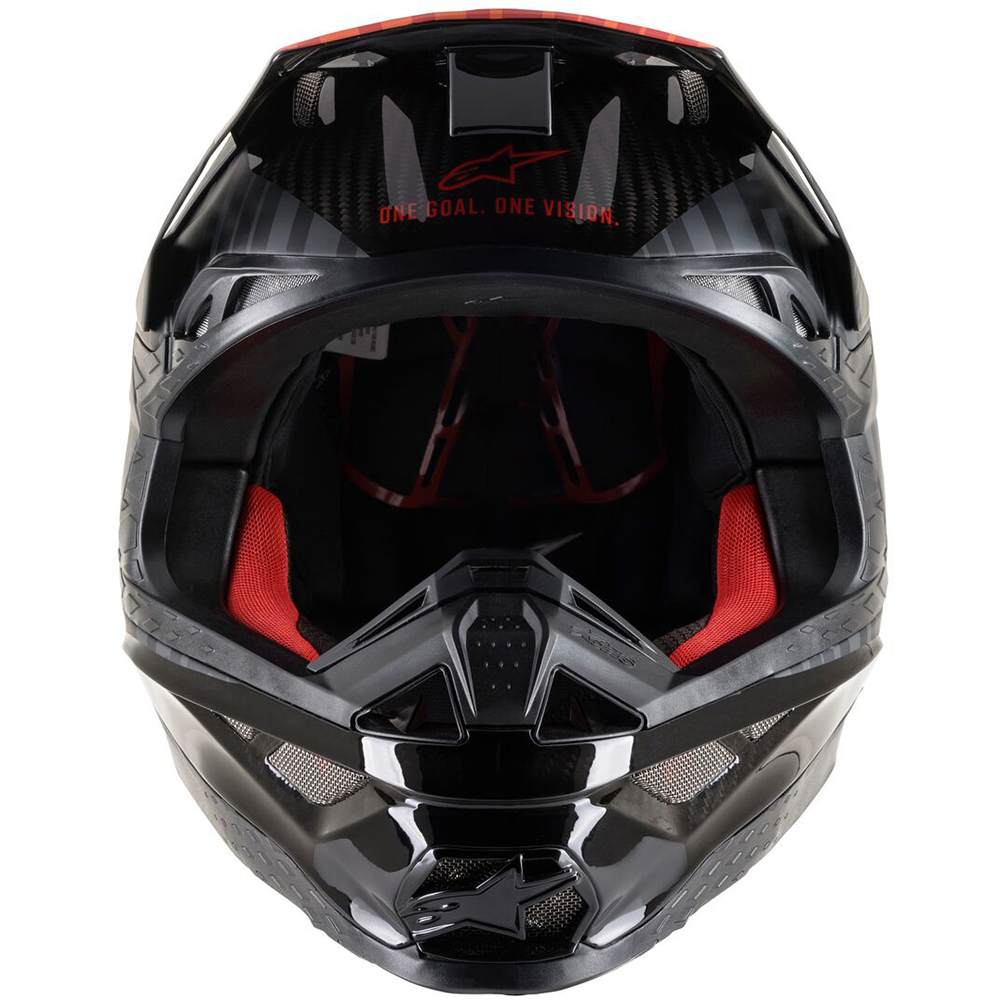 Alpinestars - Casque Supertech S-M10 Alloy Noir / Orange fluo / Rouge Mat
