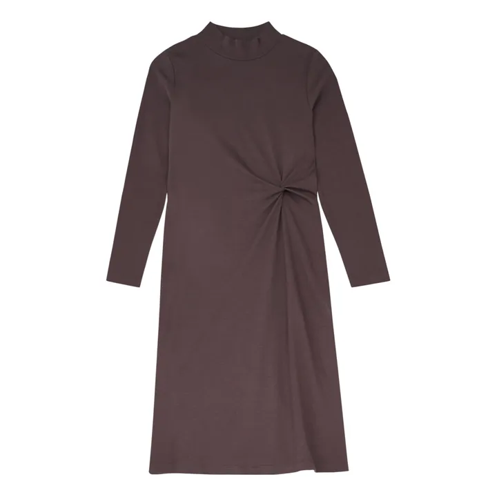 SMALLABLE BASICS Robe Longue Nouée Femme Coton Organique | Gris anthracite