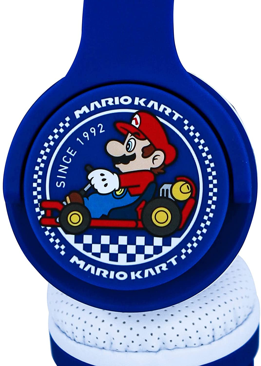 Mario Kart Headset Kinder Kopfhörer On-Ear 85dB Begrenzte Lautstärke (MK0819) mit Mikrofon - Blau