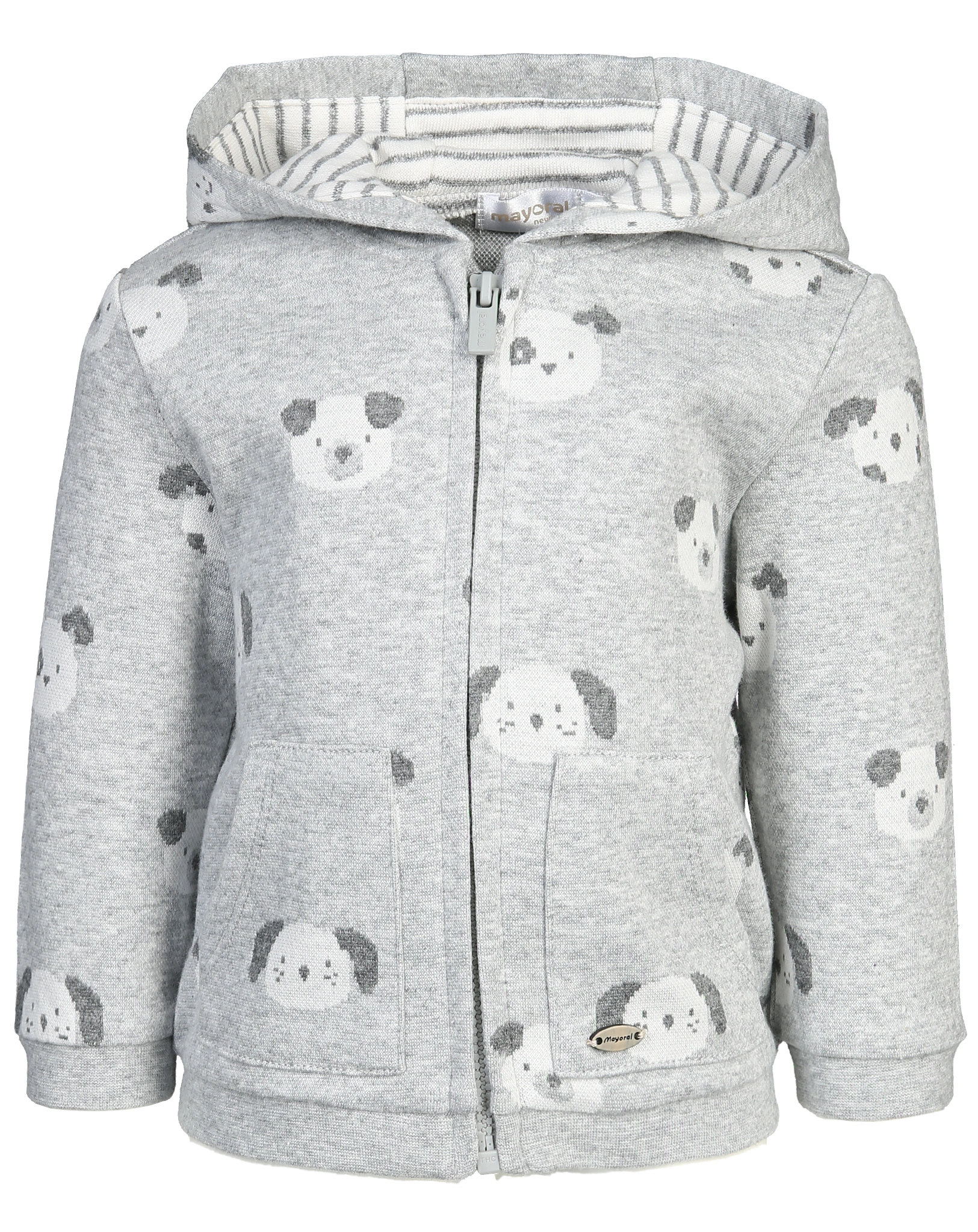 Kapuzen-Strickjacke DOG 3-teilig in grau